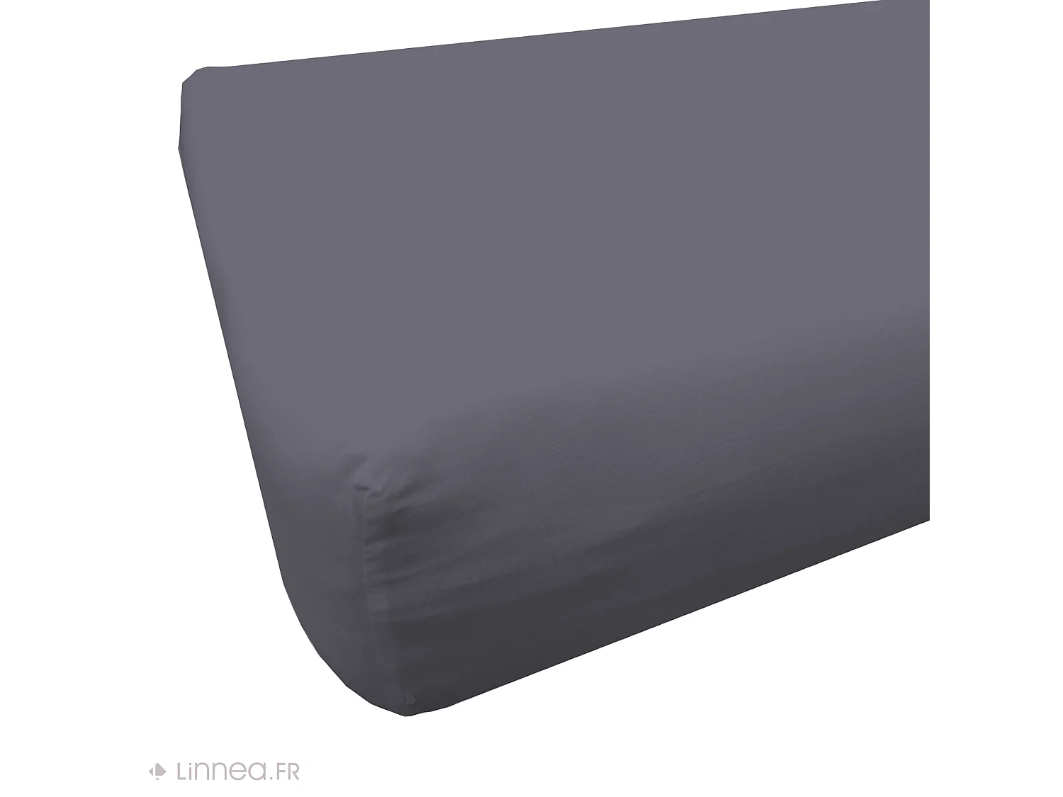 Drap housse 180x200 cm coton issu de l'agriculture biologique SILLA anthracite