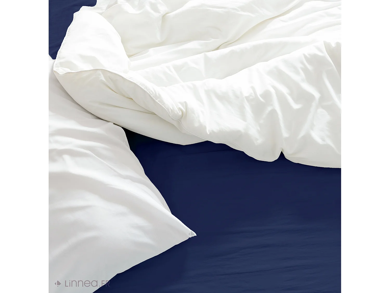 Drap housse 180x200 cm coton biologique SILLA marine