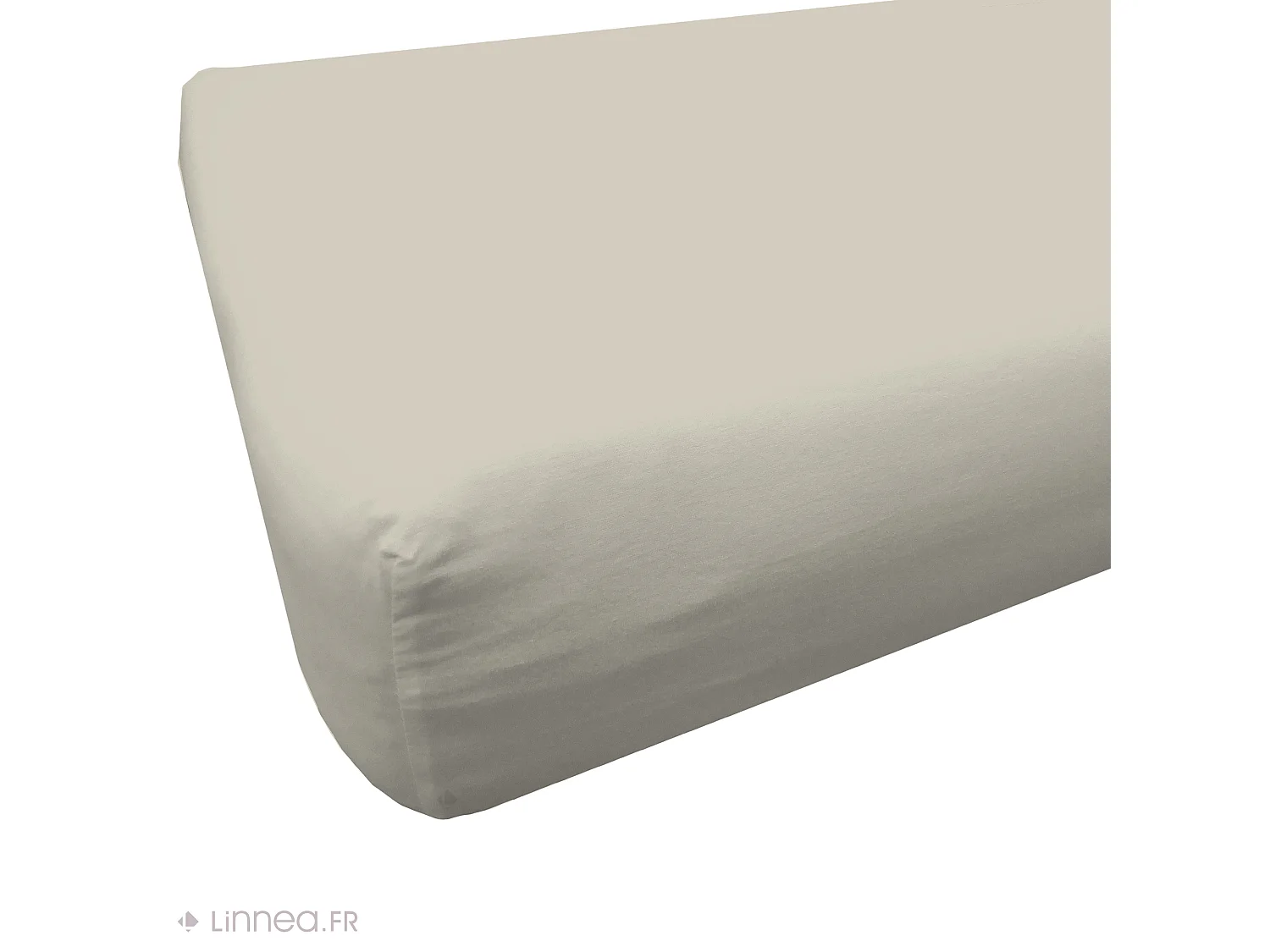 Drap housse 90x190 cm polyester microfibre LAGO beige bonnet 28 cm