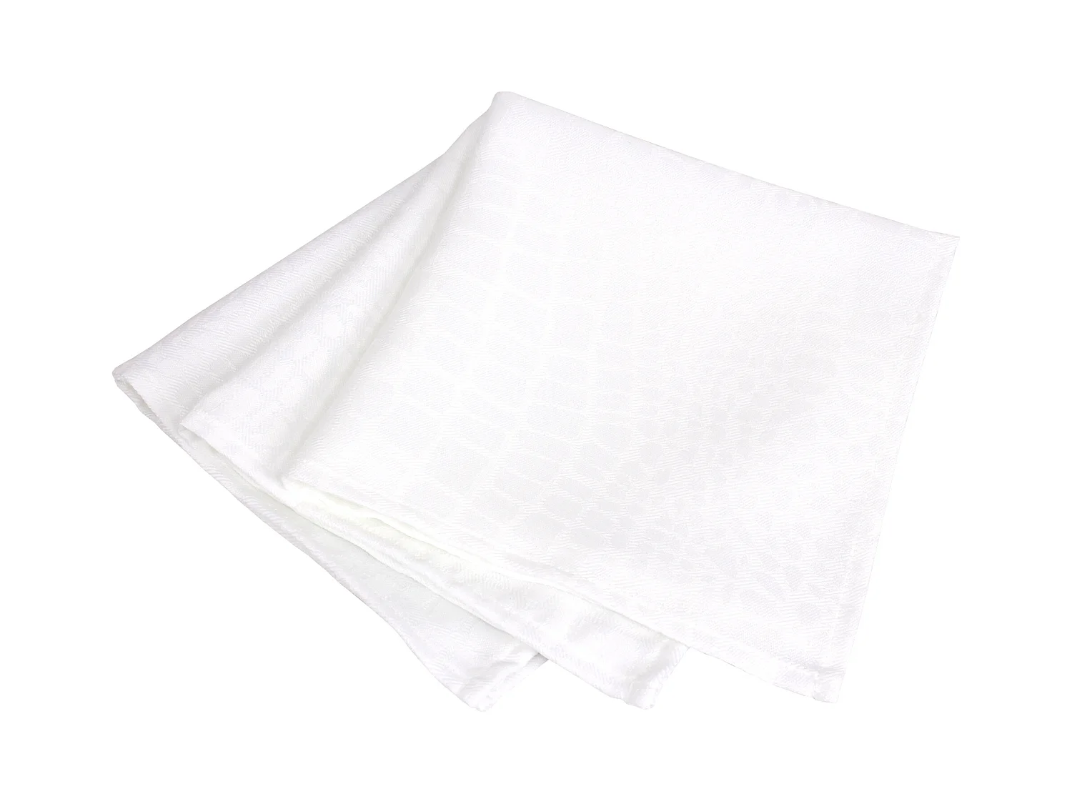 Lot de 3 serviettes de table 45x45 cm Jacquard 100% polyester LOUNGE blanc
