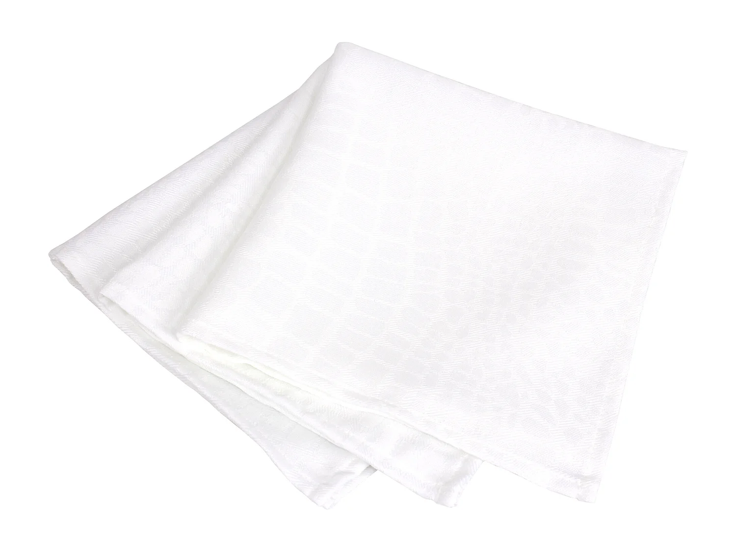 Lot de 3 serviettes de table 45x45 cm Jacquard 100% polyester LOUNGE blanc