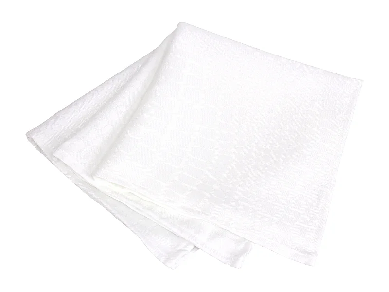 Lot de 3 serviettes de table 45x45 cm Jacquard 100% polyester LOUNGE blanc