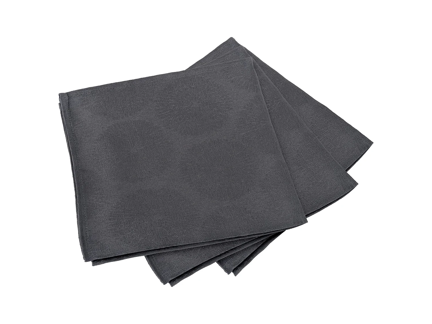 Lot de 3 serviettes de table 45x45 cm HÉLIOS Anthracite coton + enduction acrylique