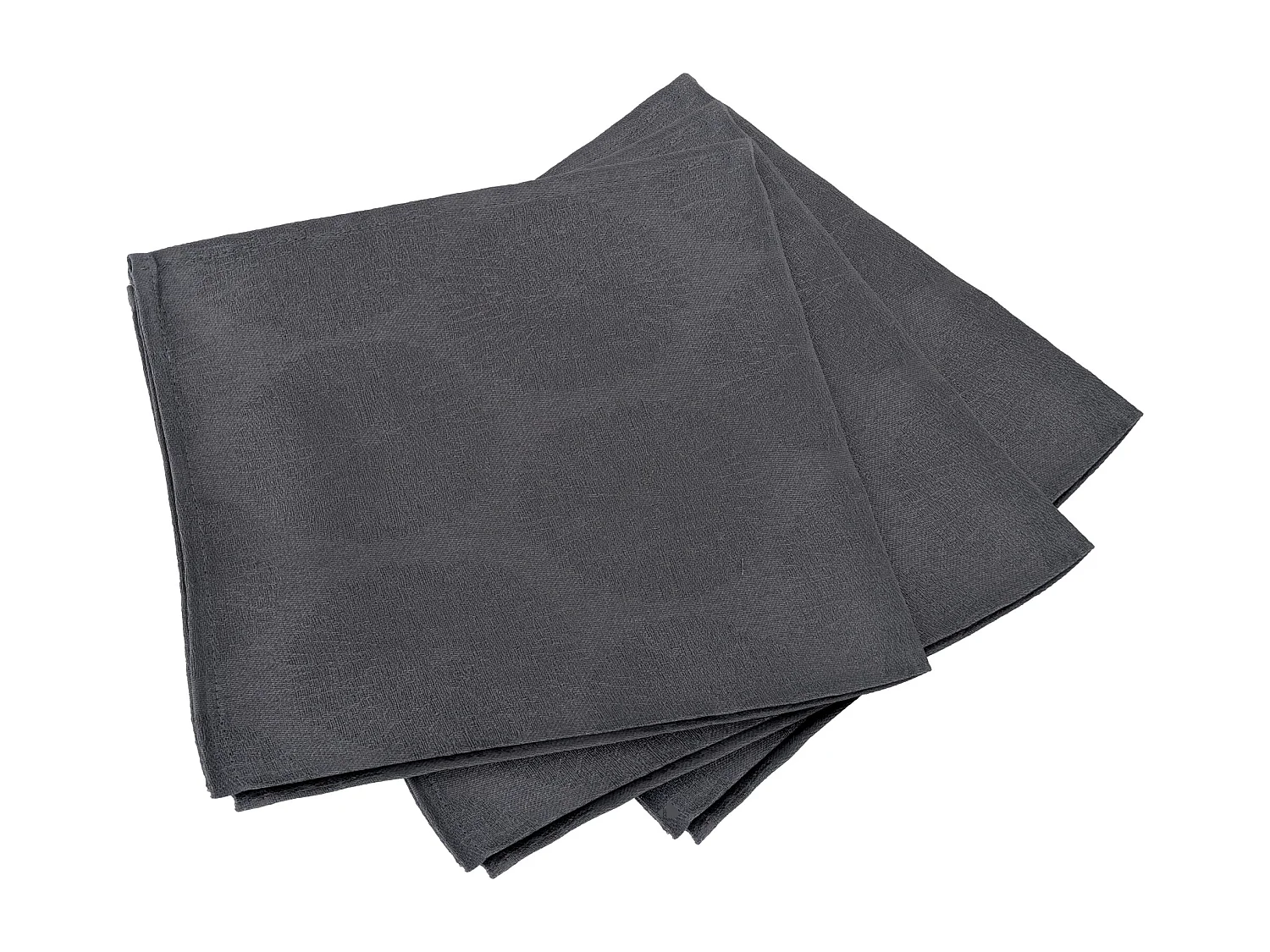 Lot de 3 serviettes de table 45x45 cm HÉLIOS Anthracite coton + enduction acrylique