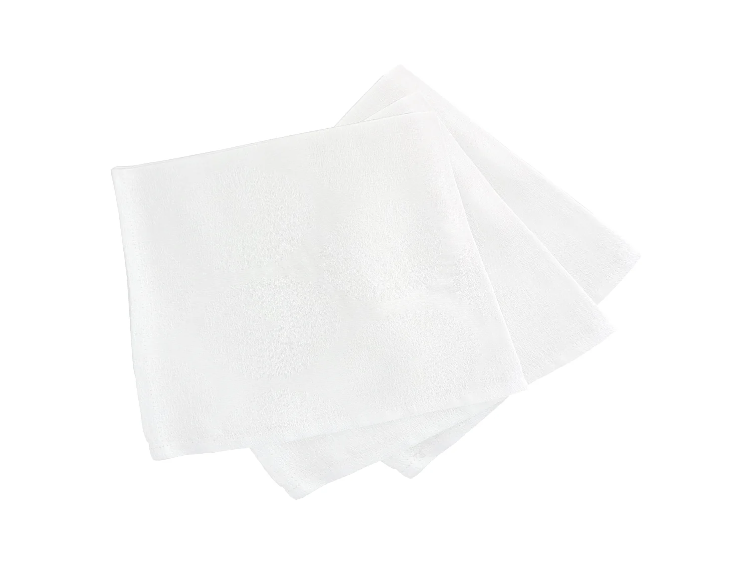 Lot de 3 serviettes de table 45x45 cm HÉLIOS Blanc coton + enduction acrylique