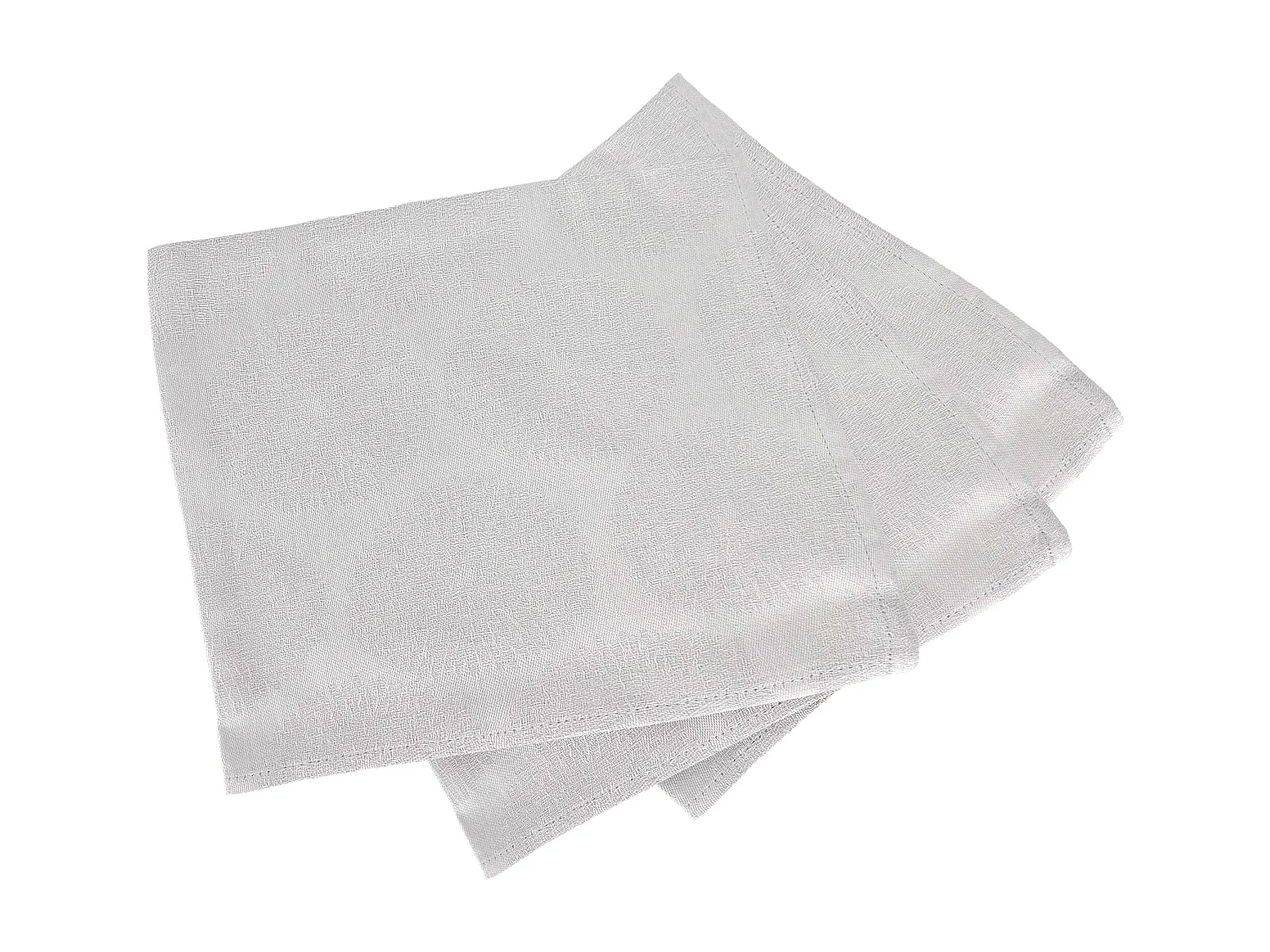 Lot de 3 serviettes de table 45x45 cm HÉLIOS Perle coton + enduction acrylique