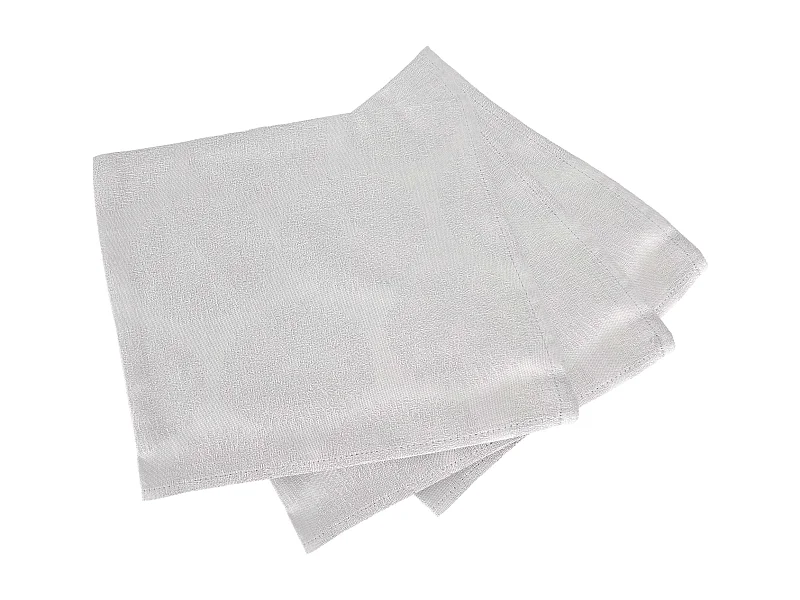 Lot de 3 serviettes de table 45x45 cm HÉLIOS Perle coton + enduction acrylique