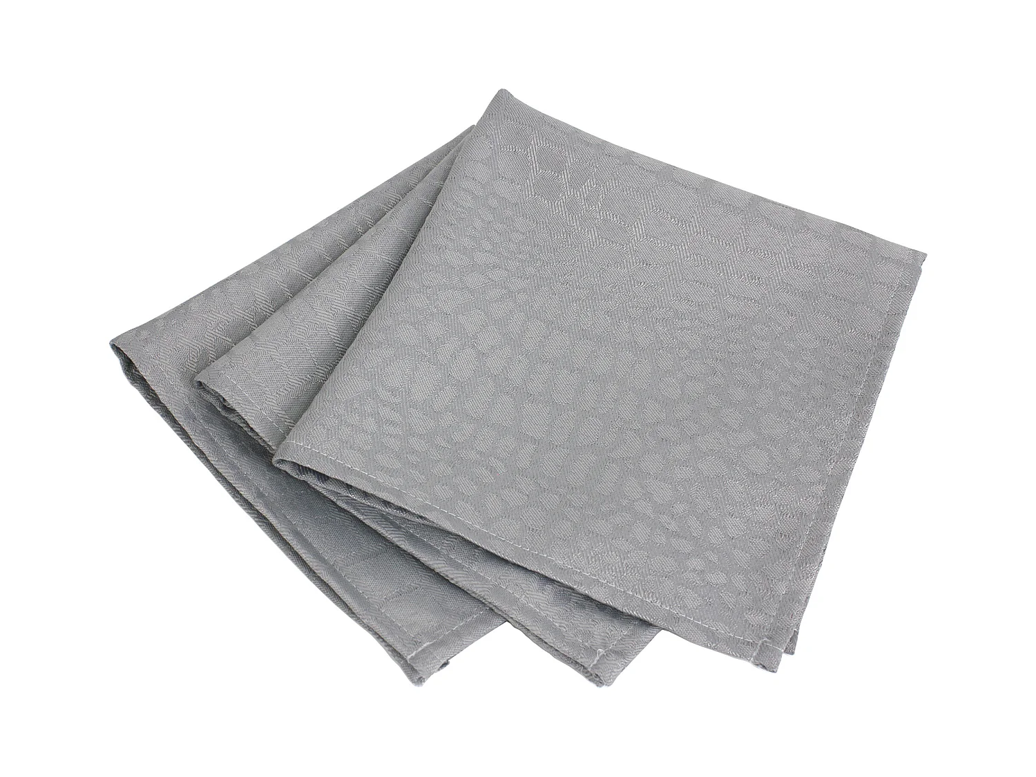 Lot de 3 serviettes de table 45x45 cm Jacquard 100% polyester LOUNGE perle
