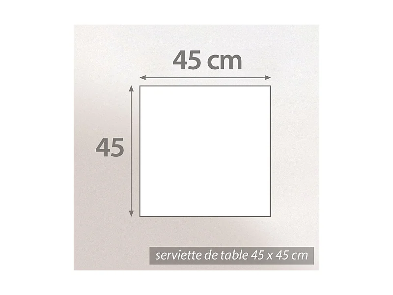Lot de 3 serviettes de table 45x45 cm Jacquard 100% polyester LOUNGE perle