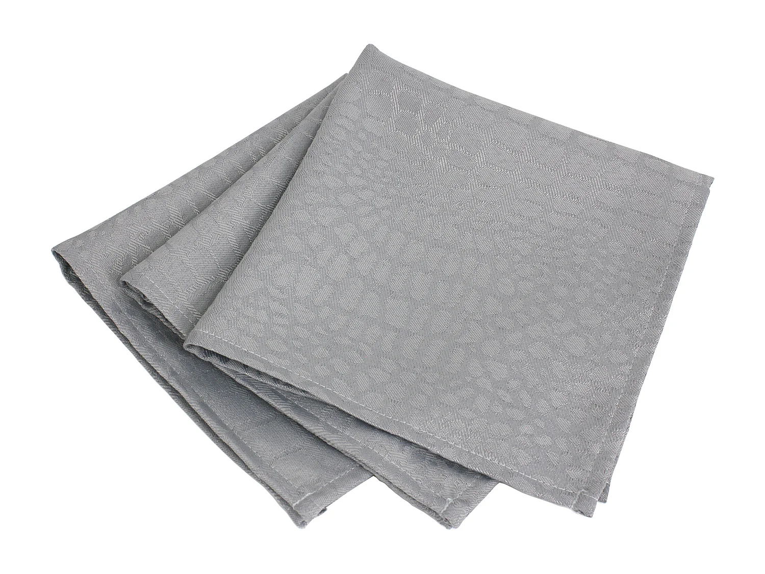 Lot de 3 serviettes de table 45x45 cm Jacquard 100% polyester LOUNGE perle