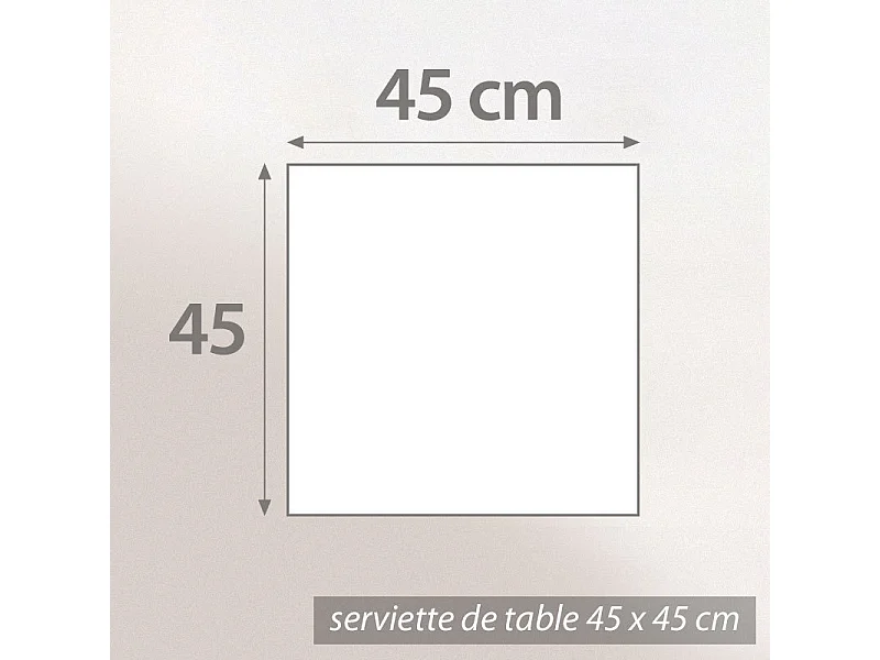 Lot de 3 serviettes de table 45x45 cm Jacquard 100% polyester LOUNGE perle