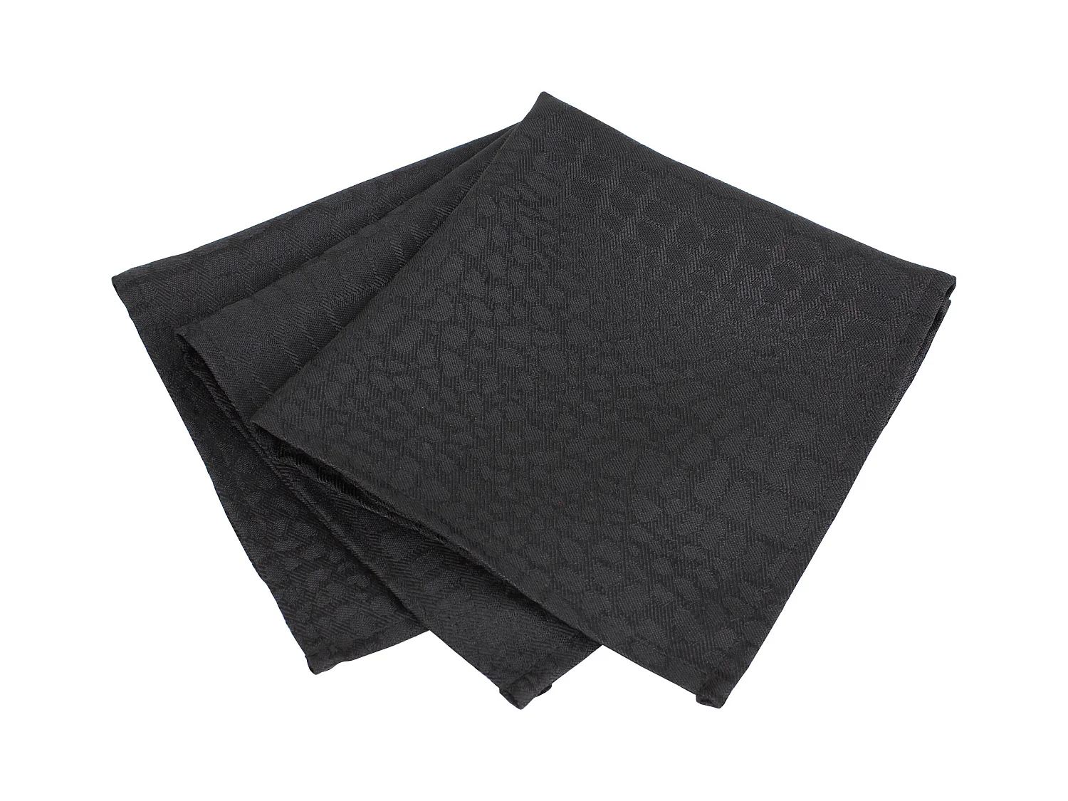 Lot de 3 serviettes de table 45x45 cm Jacquard 100% polyester LOUNGE noir