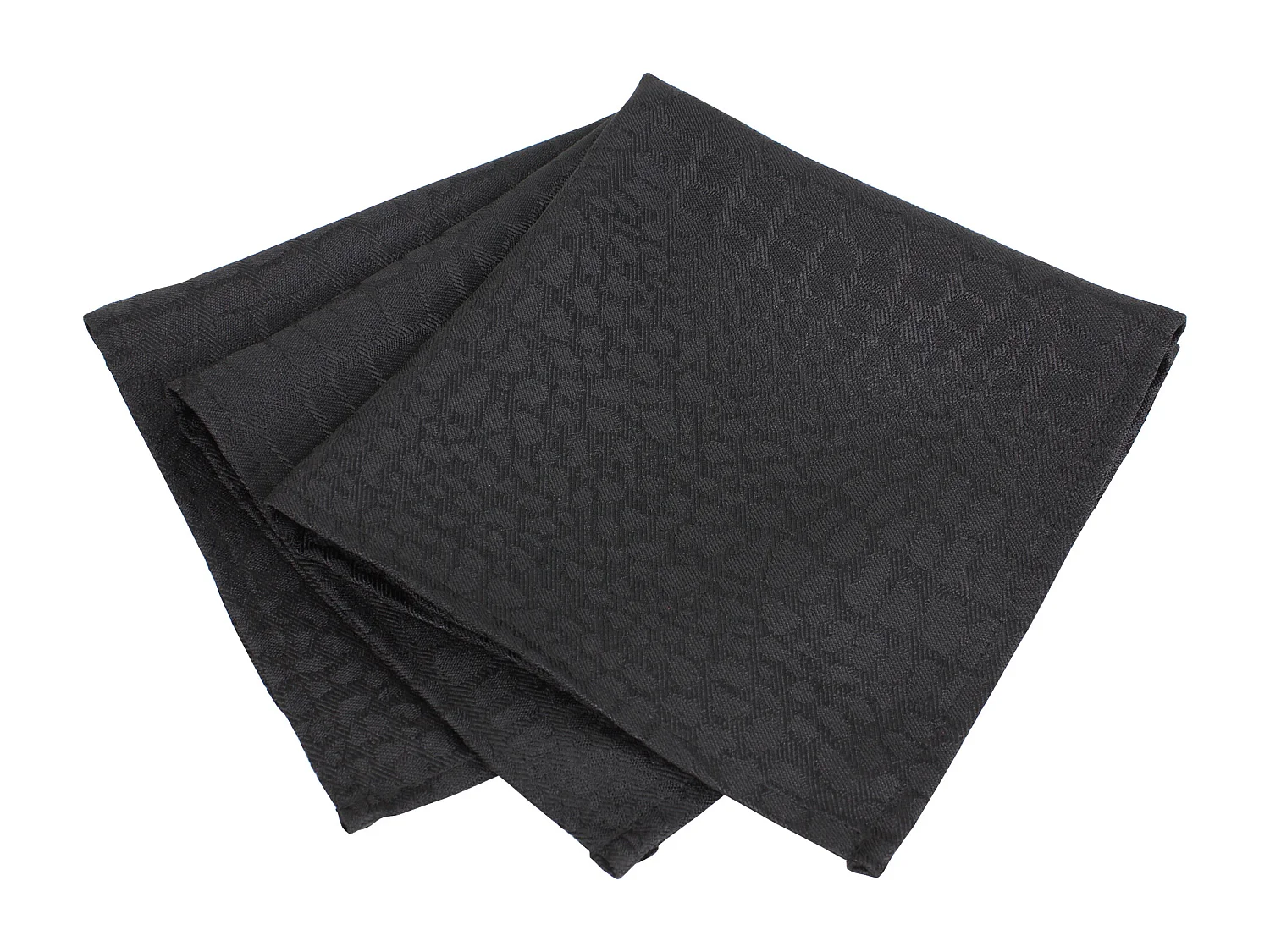 Lot de 3 serviettes de table 45x45 cm Jacquard 100% polyester LOUNGE noir