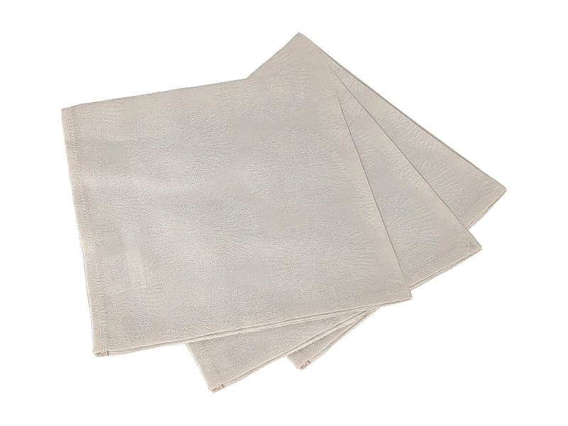 Lot de 3 serviettes de table 45x45 cm HÉLIOS Ecru coton + enduction acrylique