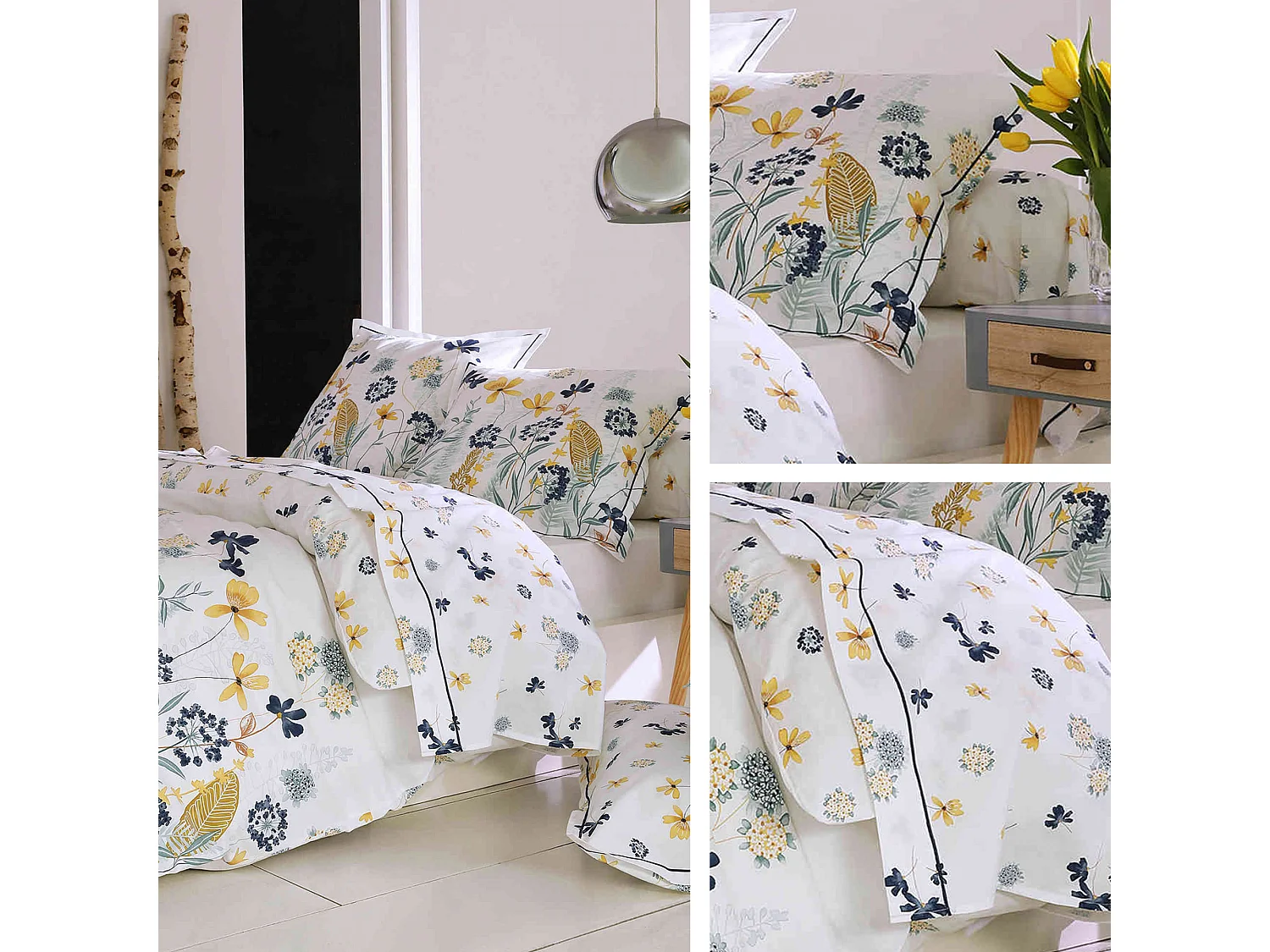 Housse de couette 200x200 cm Percale pur coton PETITE FOLIE Bleu