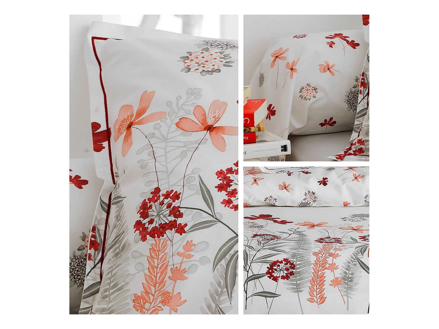 Housse de couette 200x200 cm Percale pur coton PETITE FOLIE Rouge