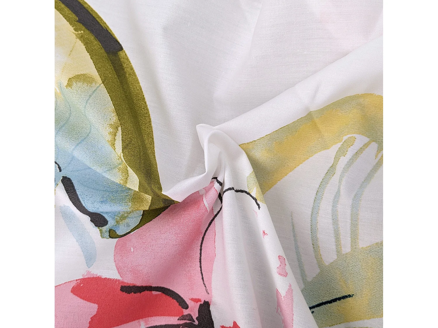 Housse de couette 280x240 cm percale coton NENUPHAR aqua