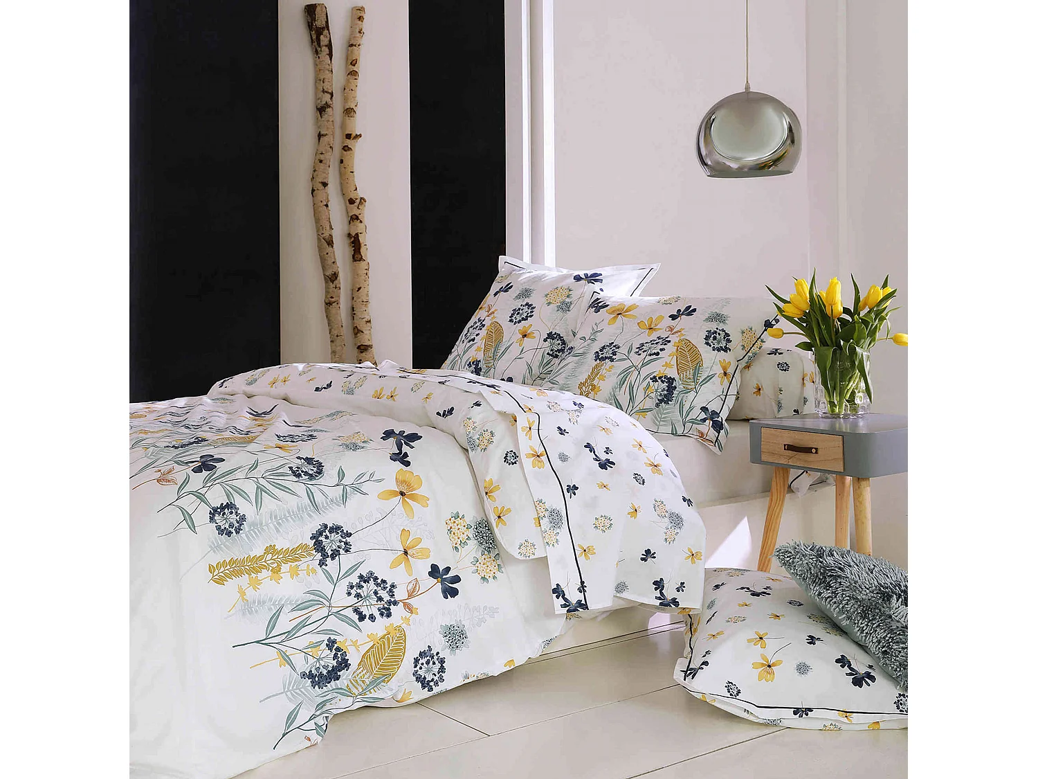 Housse de couette 140x200 cm Percale pur coton PETITE FOLIE Bleu