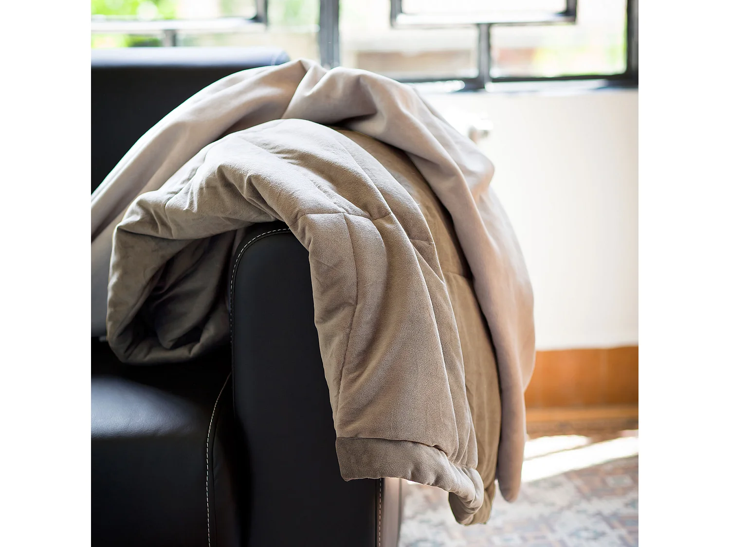 Plaid 140x160 cm 100% polyester 480 g/m2 VEGA Marron Taupe