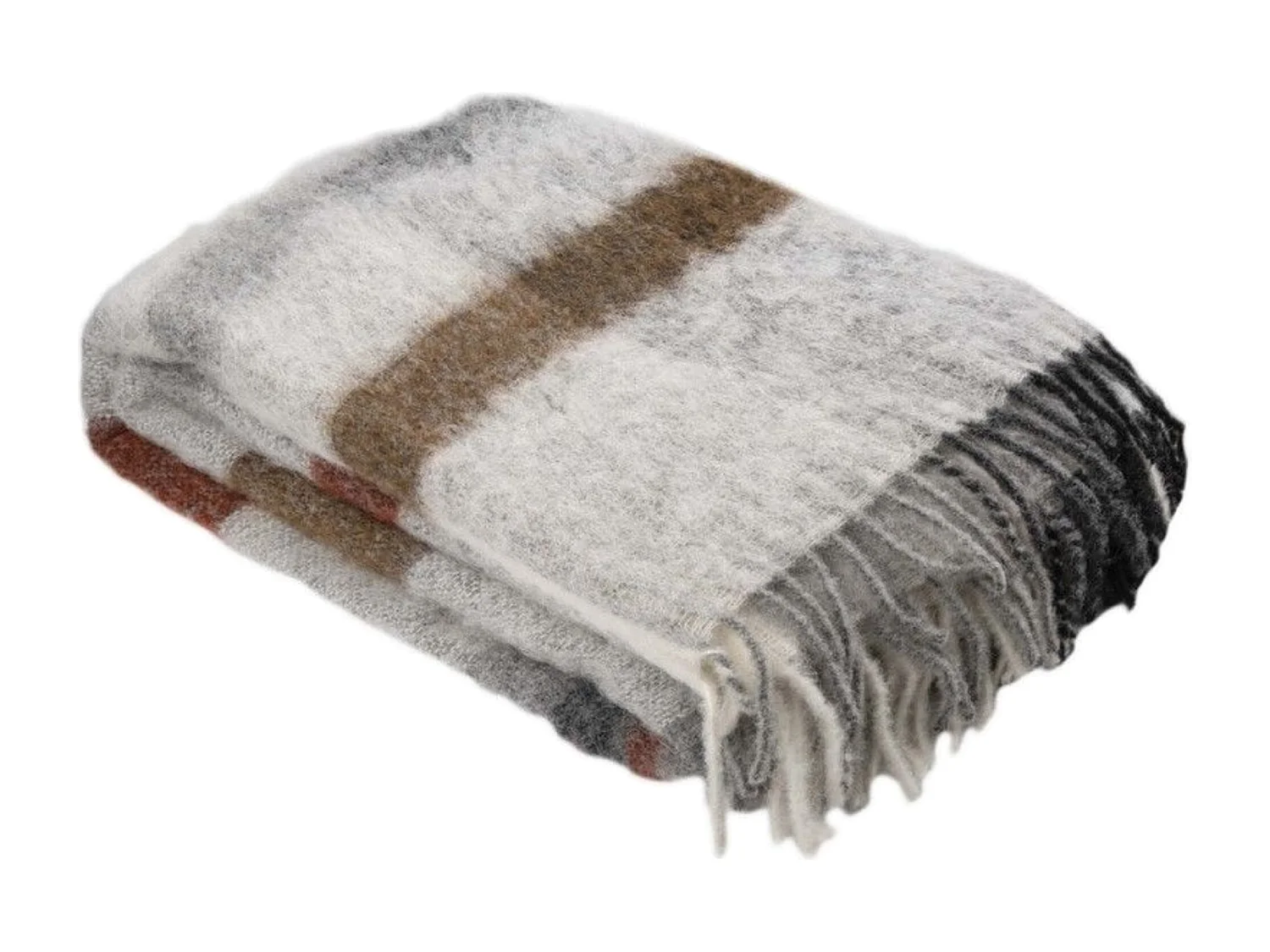 Plaid 130x180 cm ISEO en alpaga marron chaudron