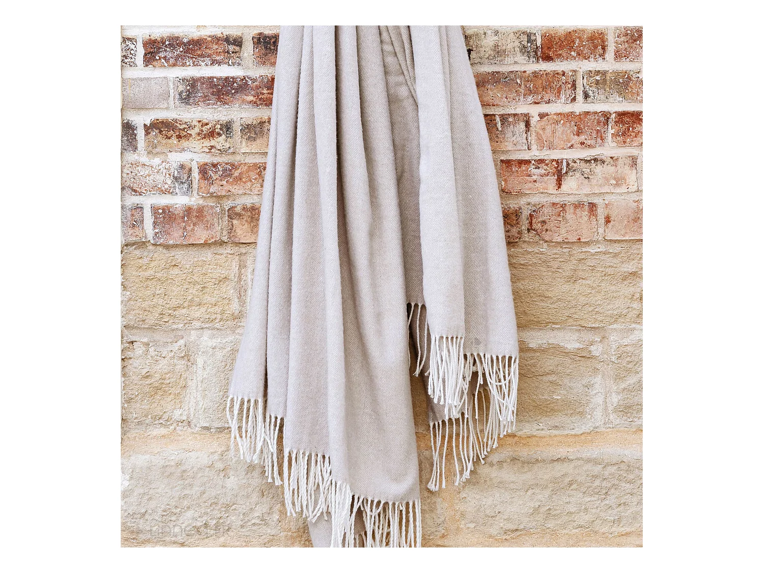 Plaid 130x180 cm ROMA en coton recyclé gris galet