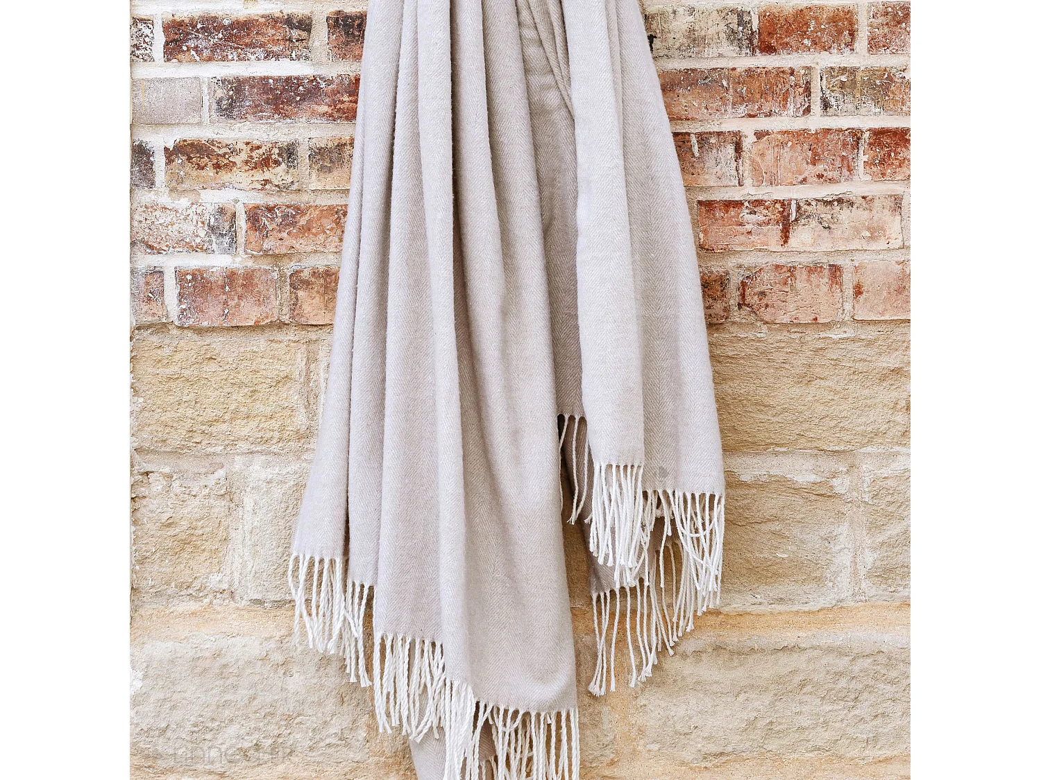 Plaid 130x180 cm ROMA en coton recyclé gris galet