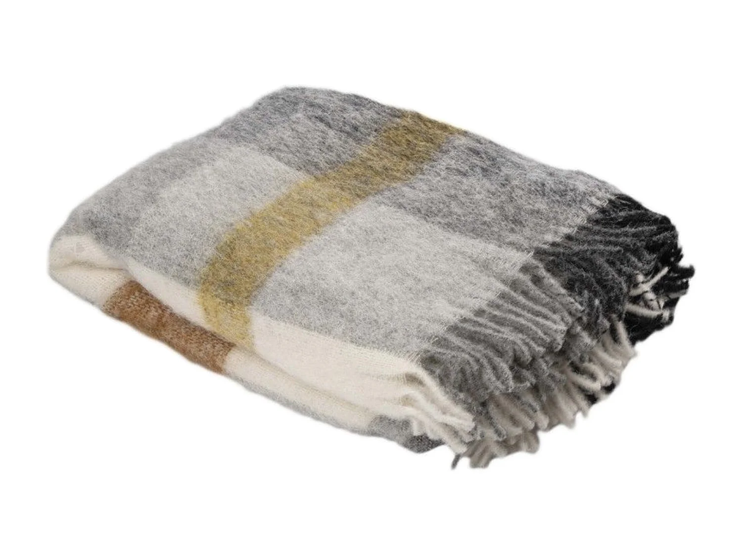 Plaid 130x180 cm ISEO en alpaga jaune miel