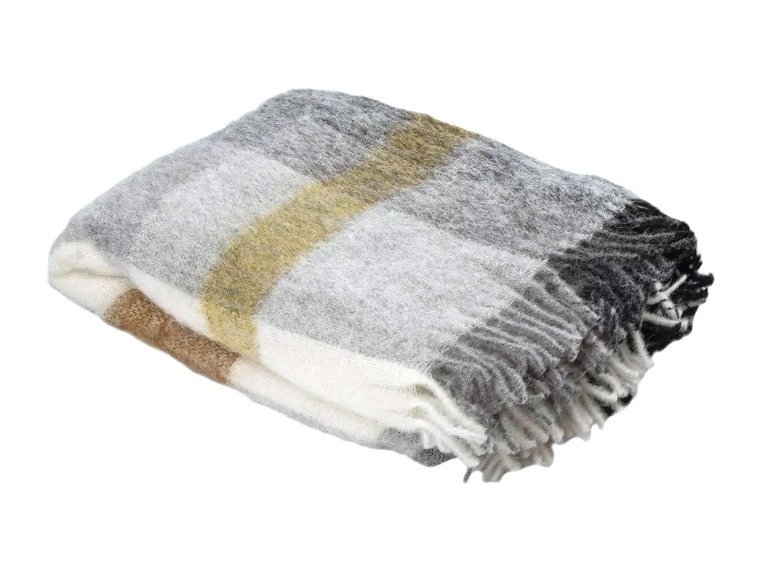 Plaid 130x180 cm ISEO en alpaga jaune miel