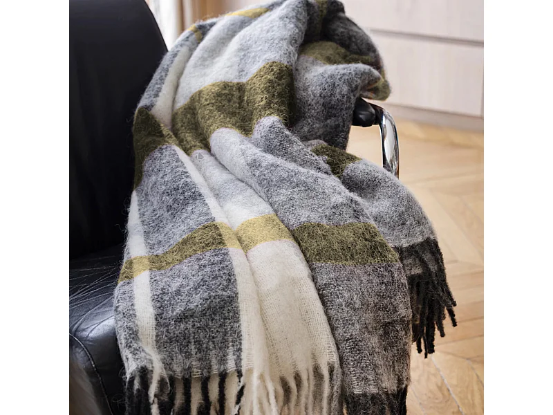 Plaid 130x180 cm ISEO en alpaga jaune miel