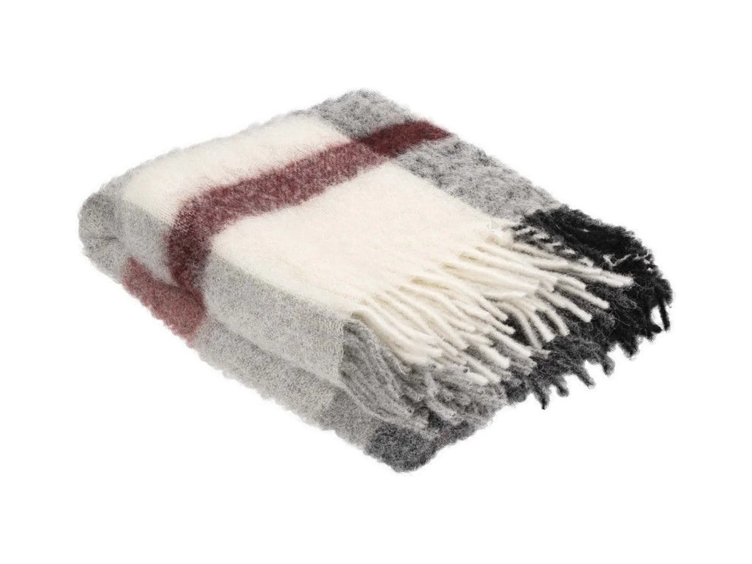 Plaid 130x180 cm ISEO en alpaga rouge pivoine