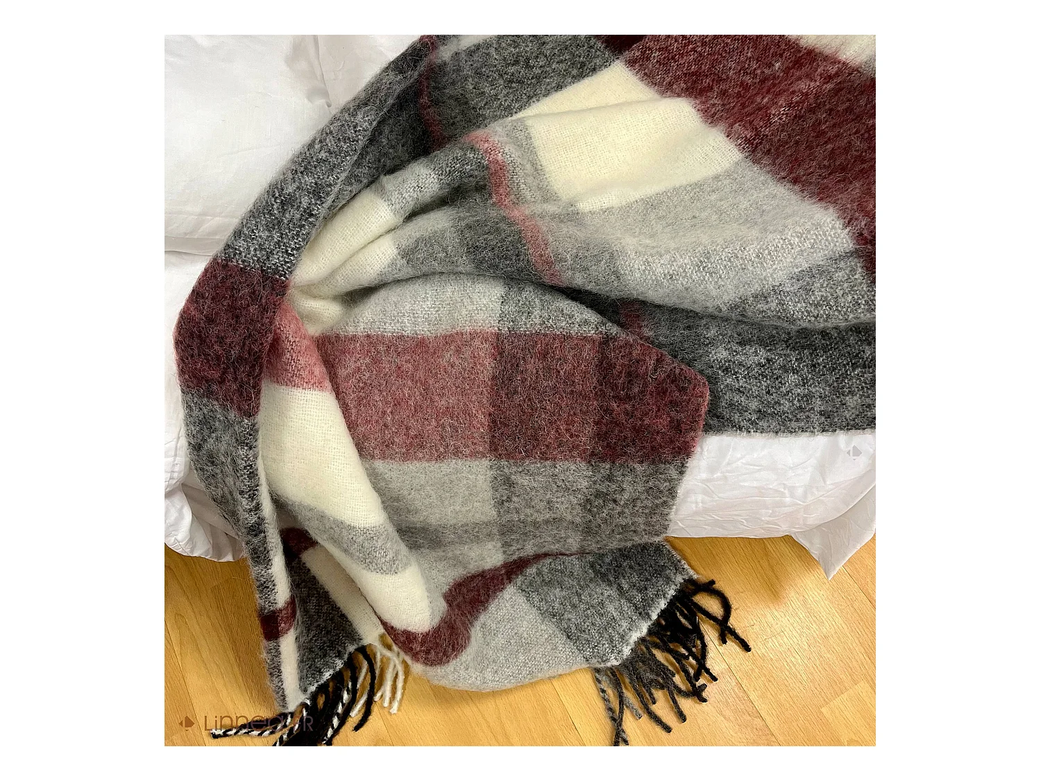 Plaid 130x180 cm ISEO en alpaga rouge pivoine