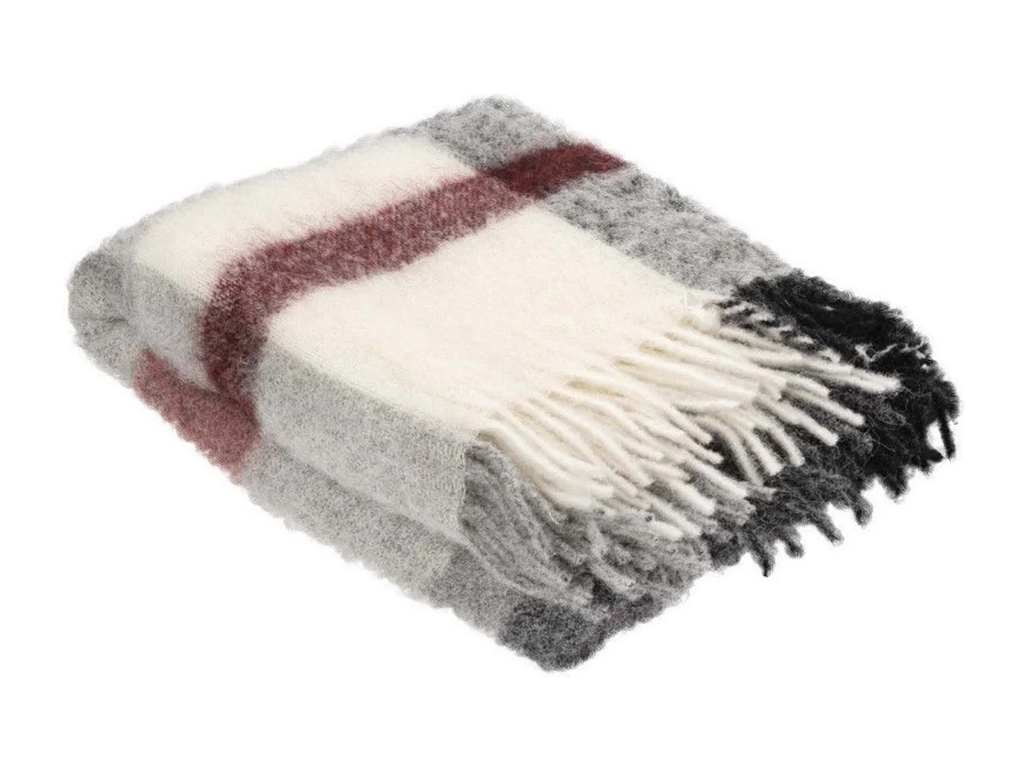 Plaid 130x180 cm ISEO en alpaga rouge pivoine