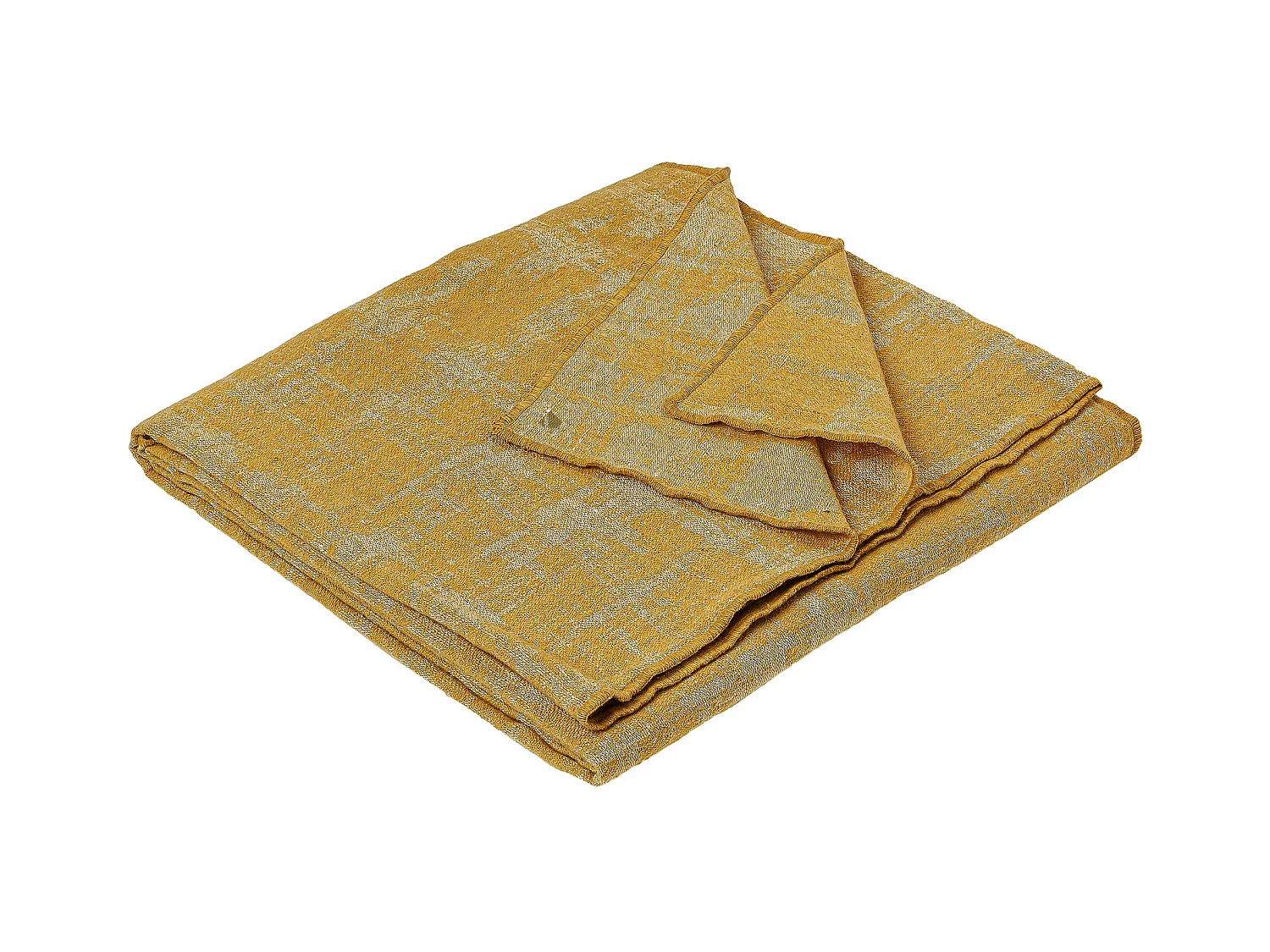 Plaid 145x170 cm DELFT en laine jaune miel