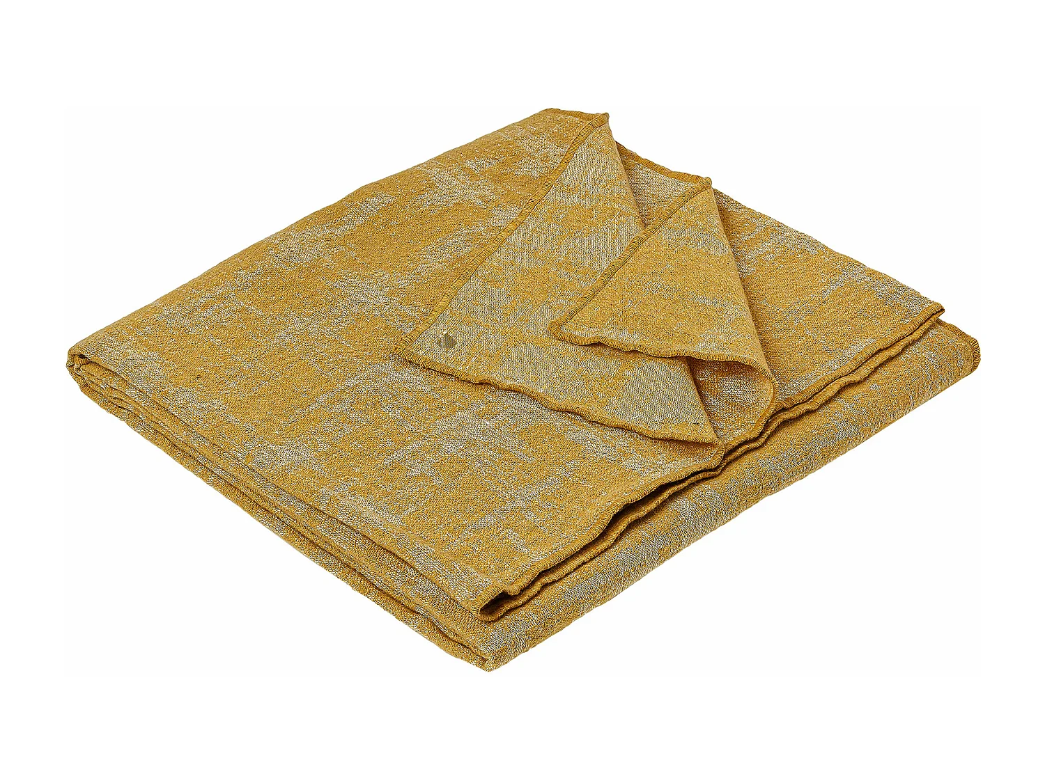 Plaid 145x170 cm DELFT en laine jaune miel