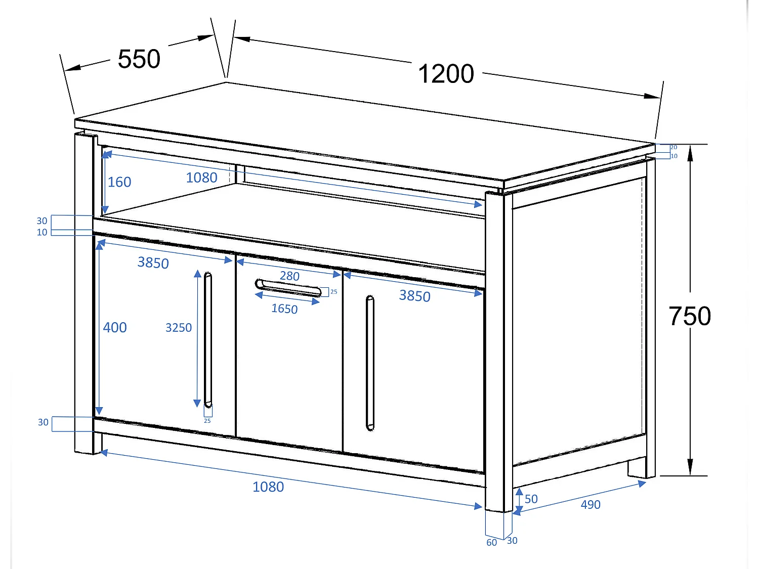 Meuble sous vasque en teck clair - 120 cm - SARATOK