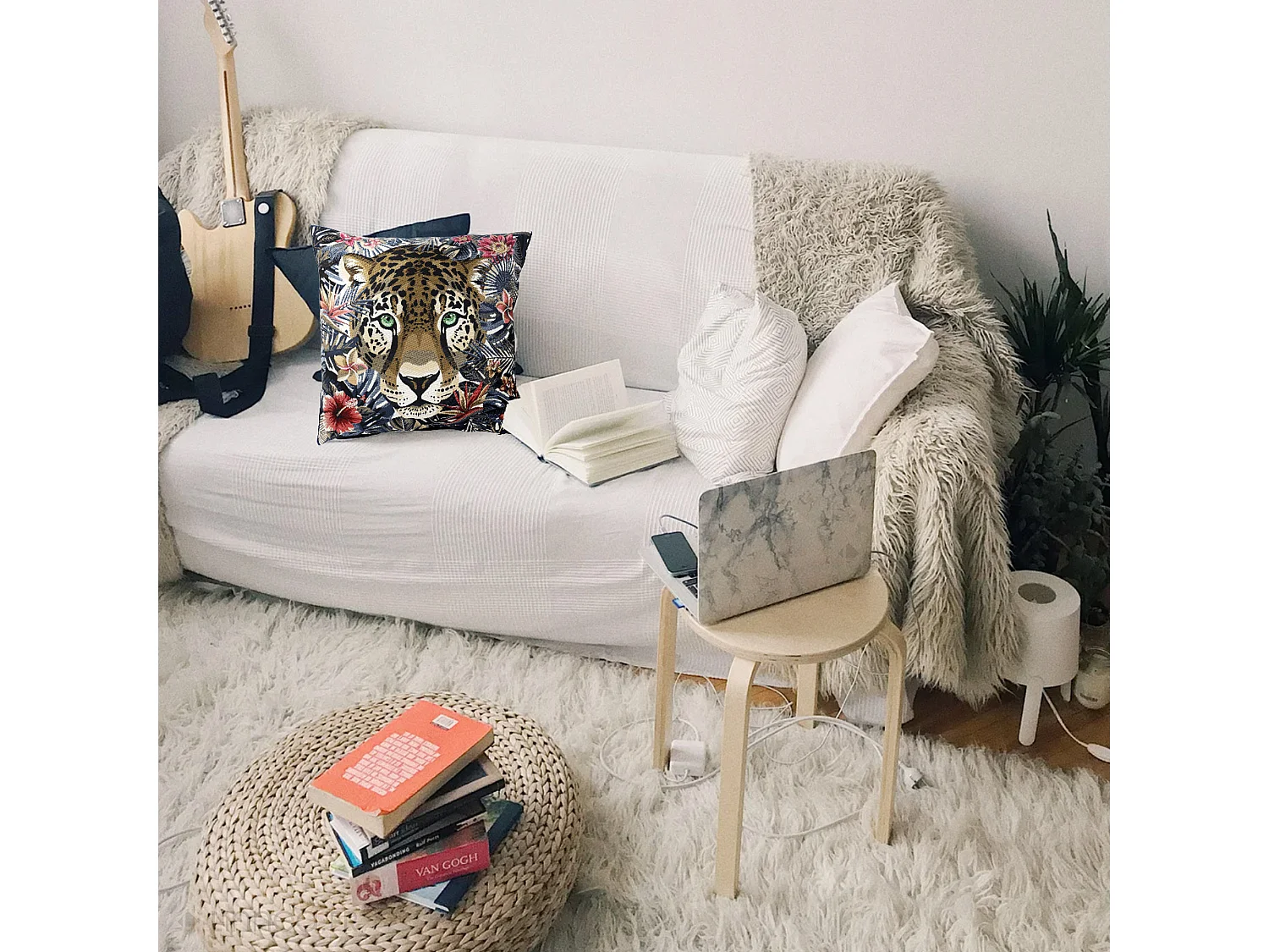 Housse de coussin 45x45 cm BAGHERRA Jaune Or