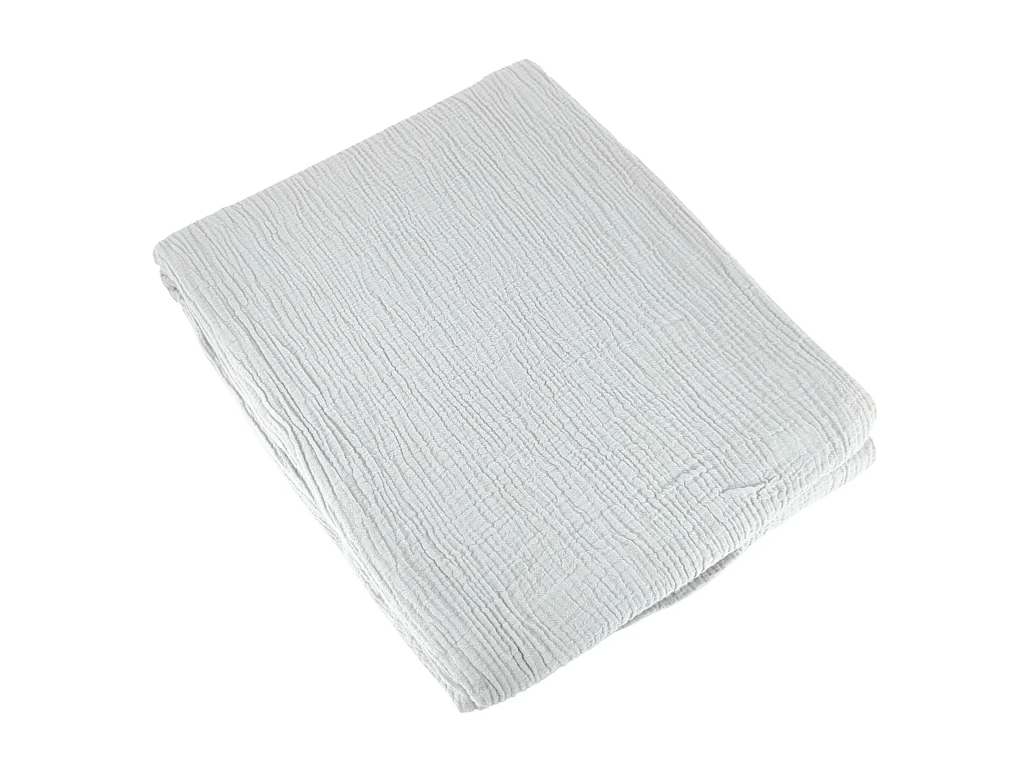 Parure de lit 140x200 cm double gaze de coton GAZGAZ gris 2 pièces