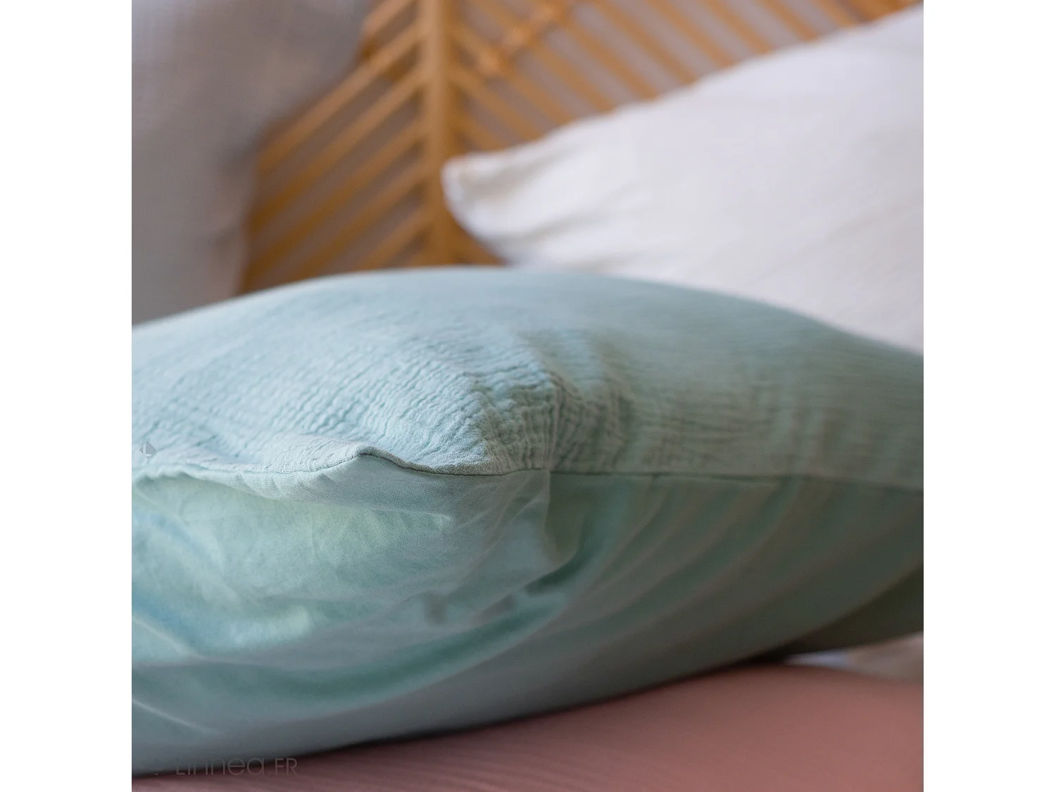 Parure de lit 140x200 cm double gaze de coton GAZGAZ gris 2 pièces