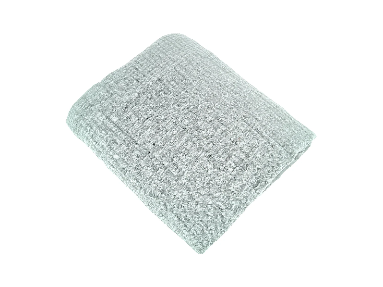 Parure de lit 140x200 cm double gaze de coton GAZGAZ vert amande 2 pièces