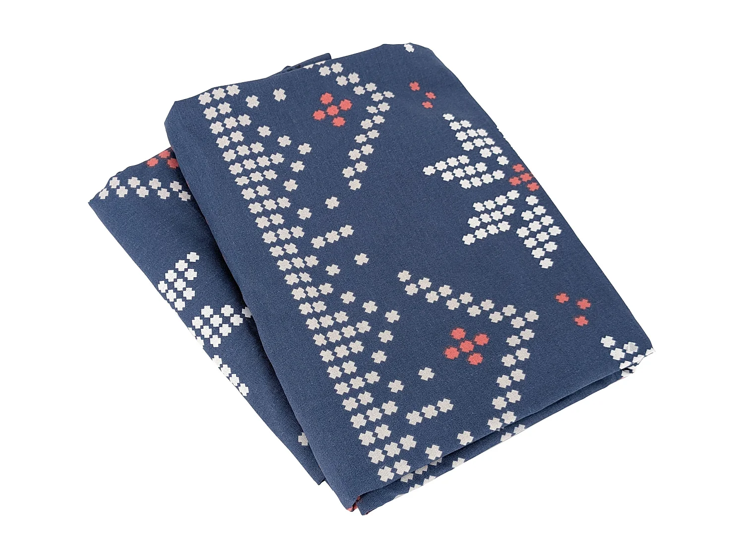 Parure de lit 260x240 cm coton biologique NEIGE Bleu Jean