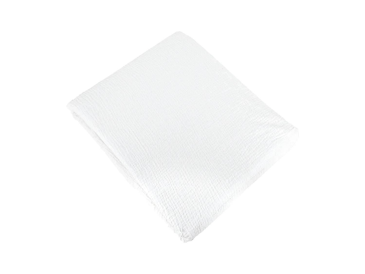 Parure de lit 140x200 cm double gaze de coton GAZGAZ blanc 2 pièces