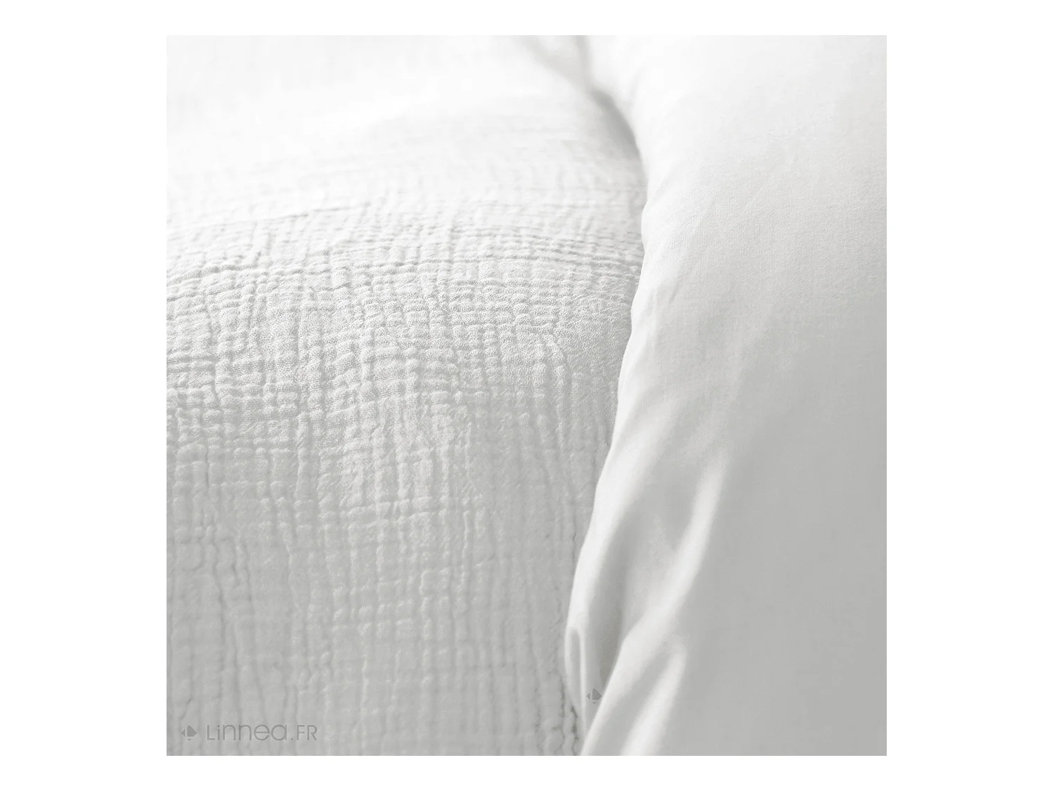 Parure de lit 140x200 cm double gaze de coton GAZGAZ blanc 2 pièces
