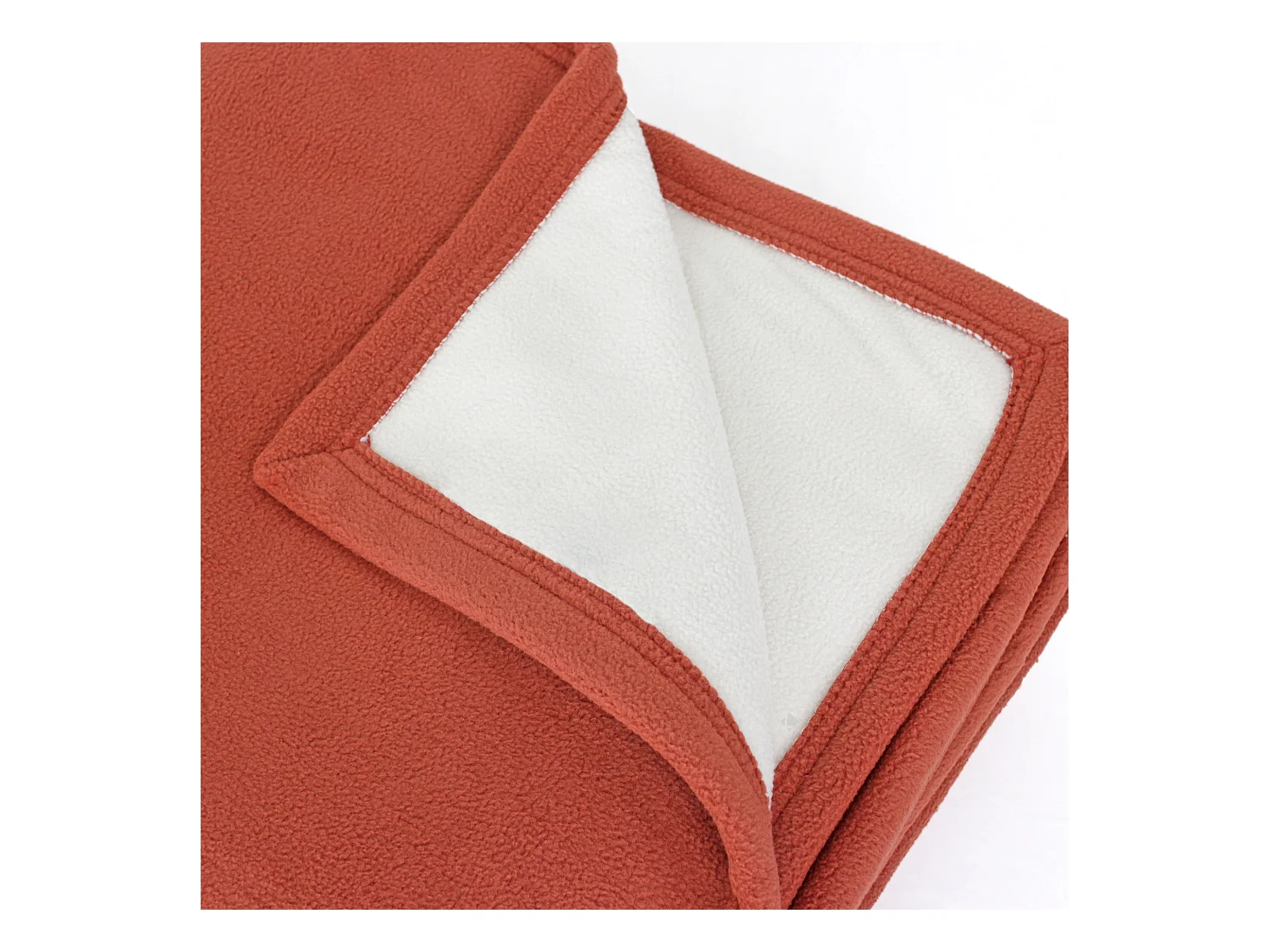 Couverture polaire luxe 240x260 cm NARVIK Gingembre/Naturel