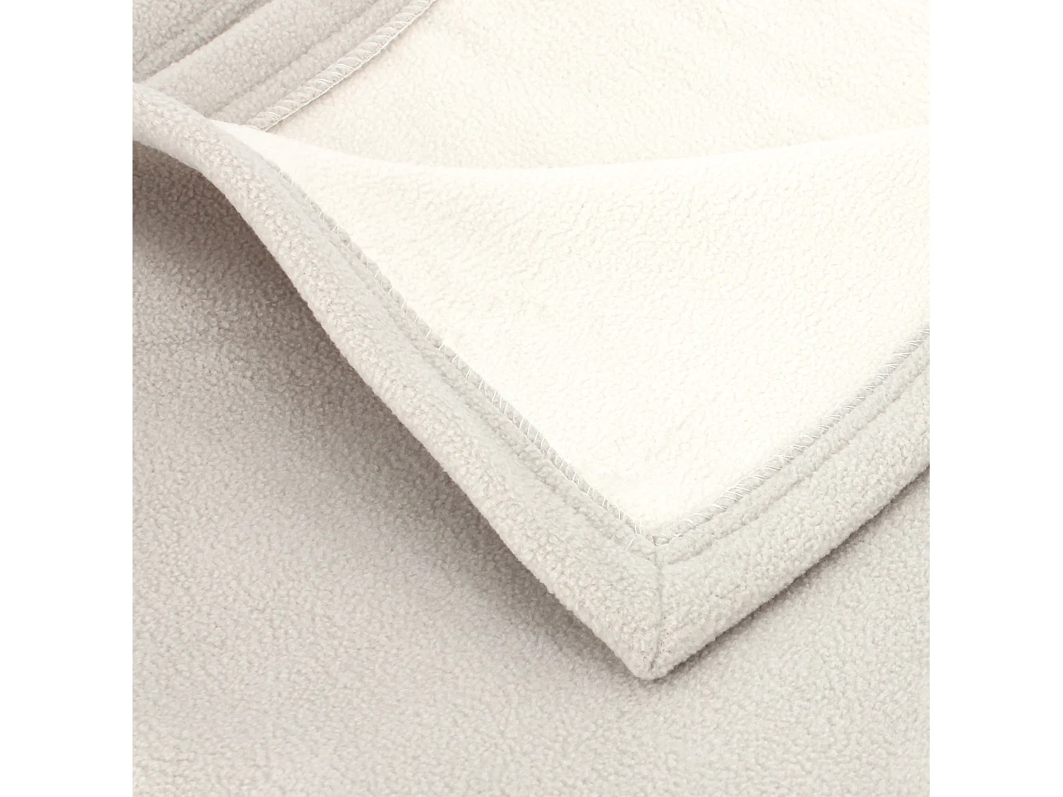 Couverture polaire luxe 240x260 cm 100% polyester 430 g/m2 NARVIK Galet/Naturel
