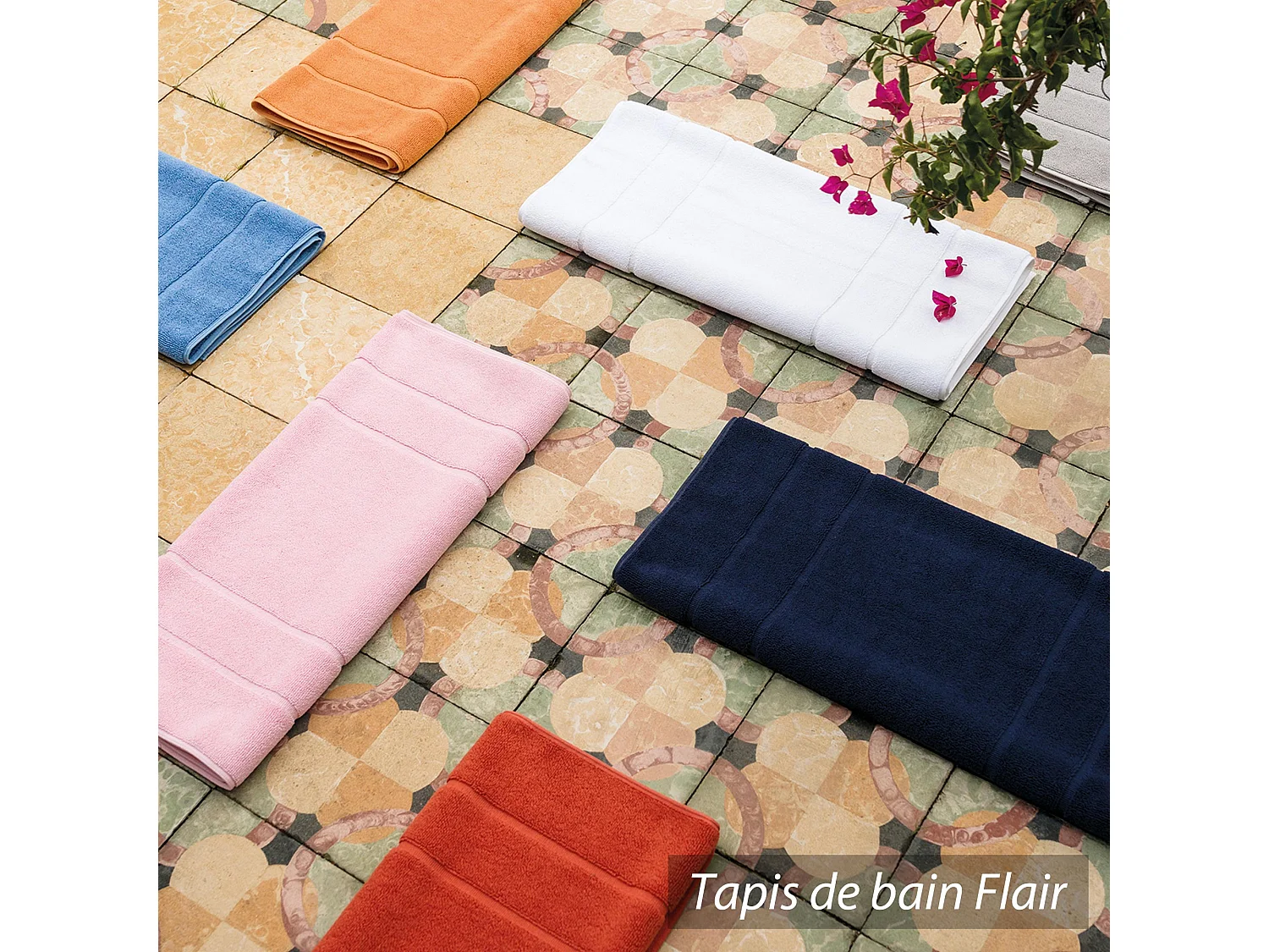Tapis de bain 60x100 cm FLAIR Blanc 1500 g/m2