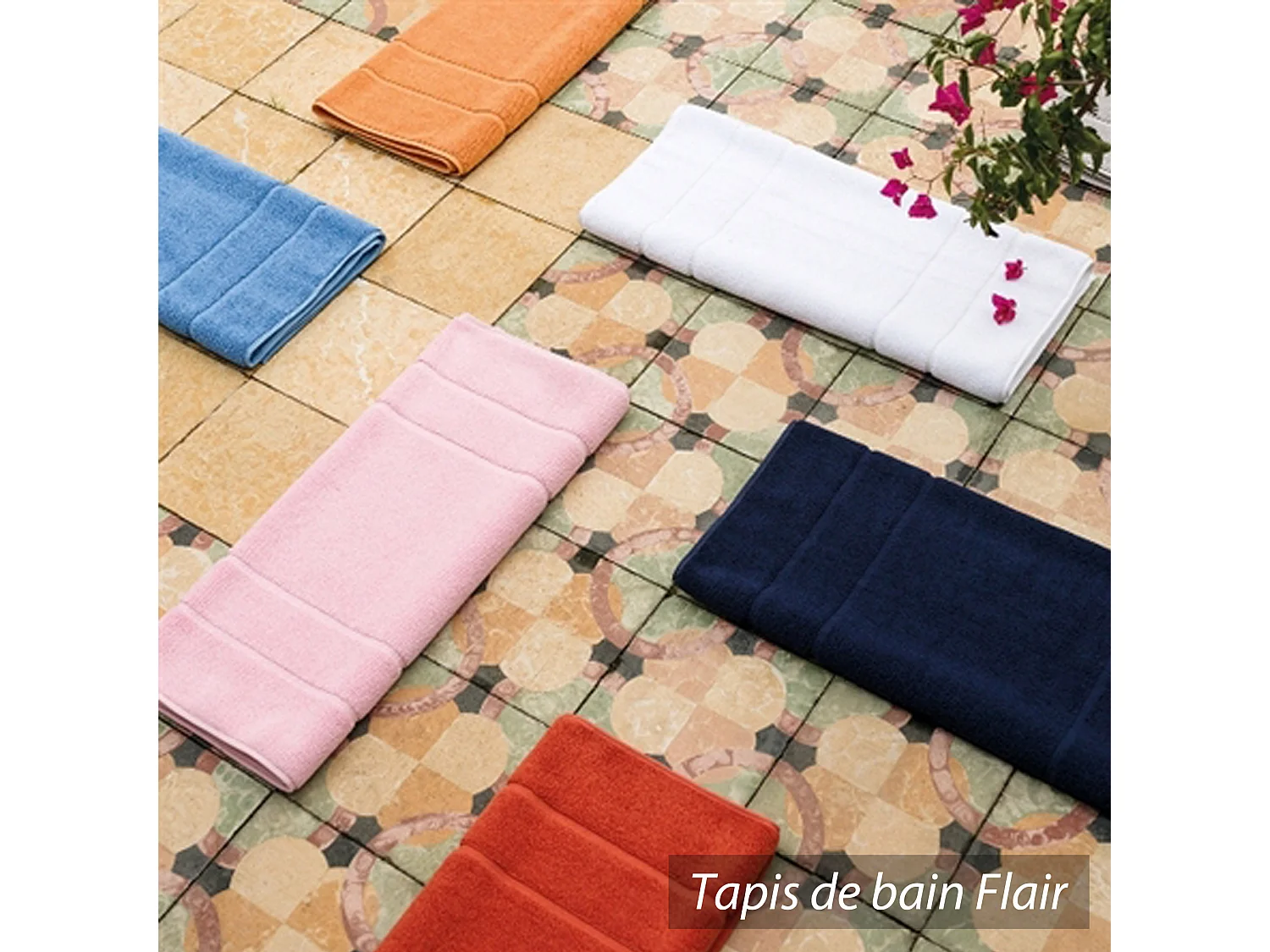 Tapis de bain 60x60 cm FLAIR Gris Calcium 1500 g/m2