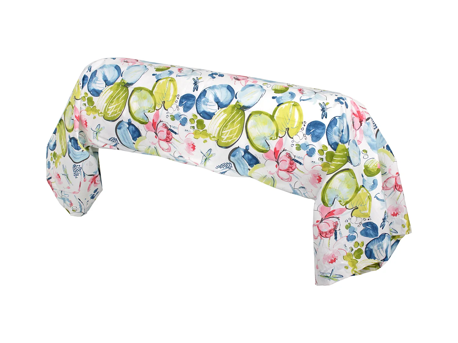 Taie de traversin 200x43 cm percale coton NENUPHAR aqua