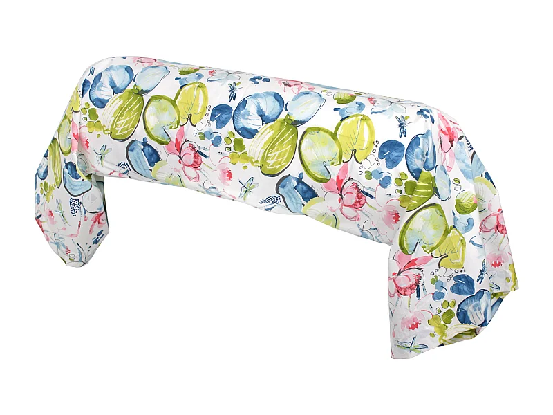 Taie de traversin 200x43 cm percale coton NENUPHAR aqua