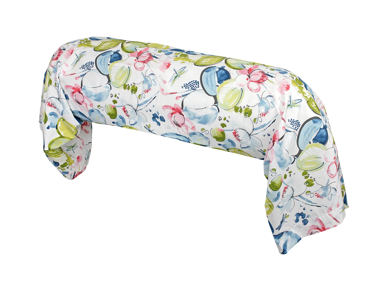 Taie de traversin 140x43 cm percale coton NENUPHAR aqua