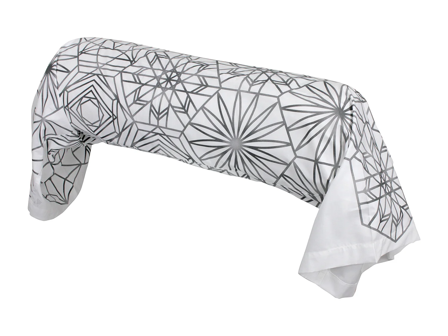 Taie de traversin 140x43 cm percale coton GABRIELLE gris jais